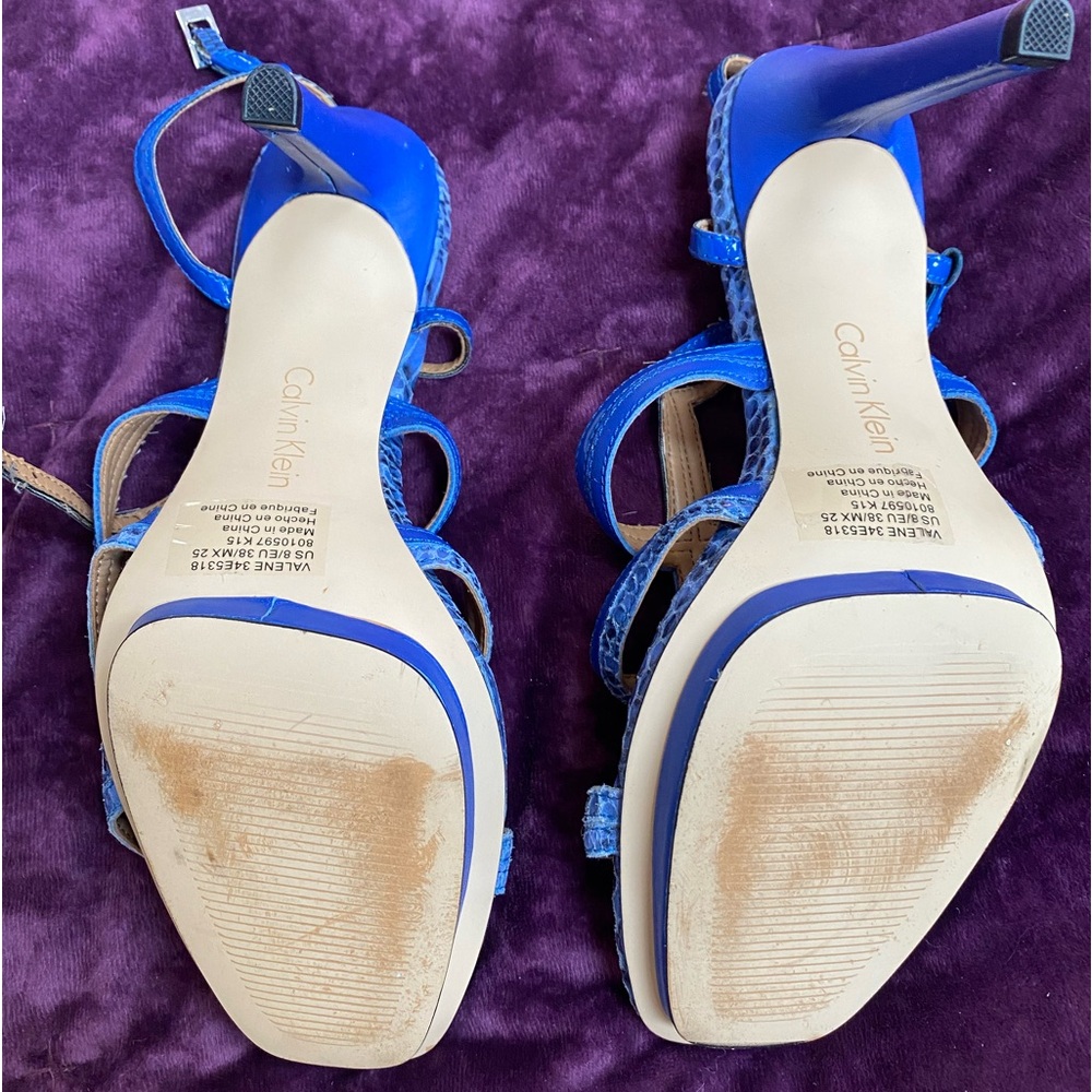Calvin Klein Valene Strappy Platform Heels Sz 8 - Picture 3 of 4